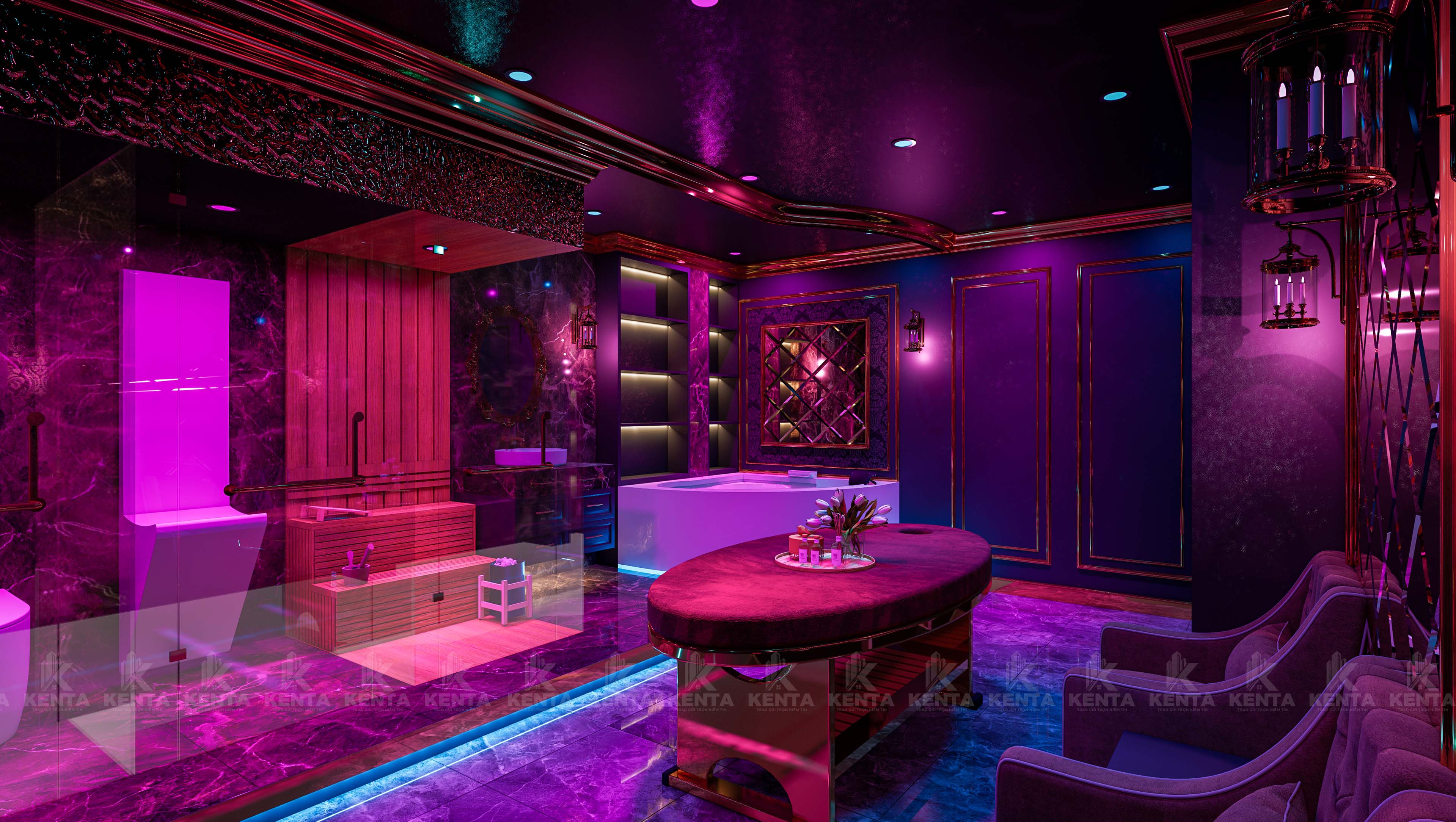 Nội thất massage Bồng Lai phòng đơn